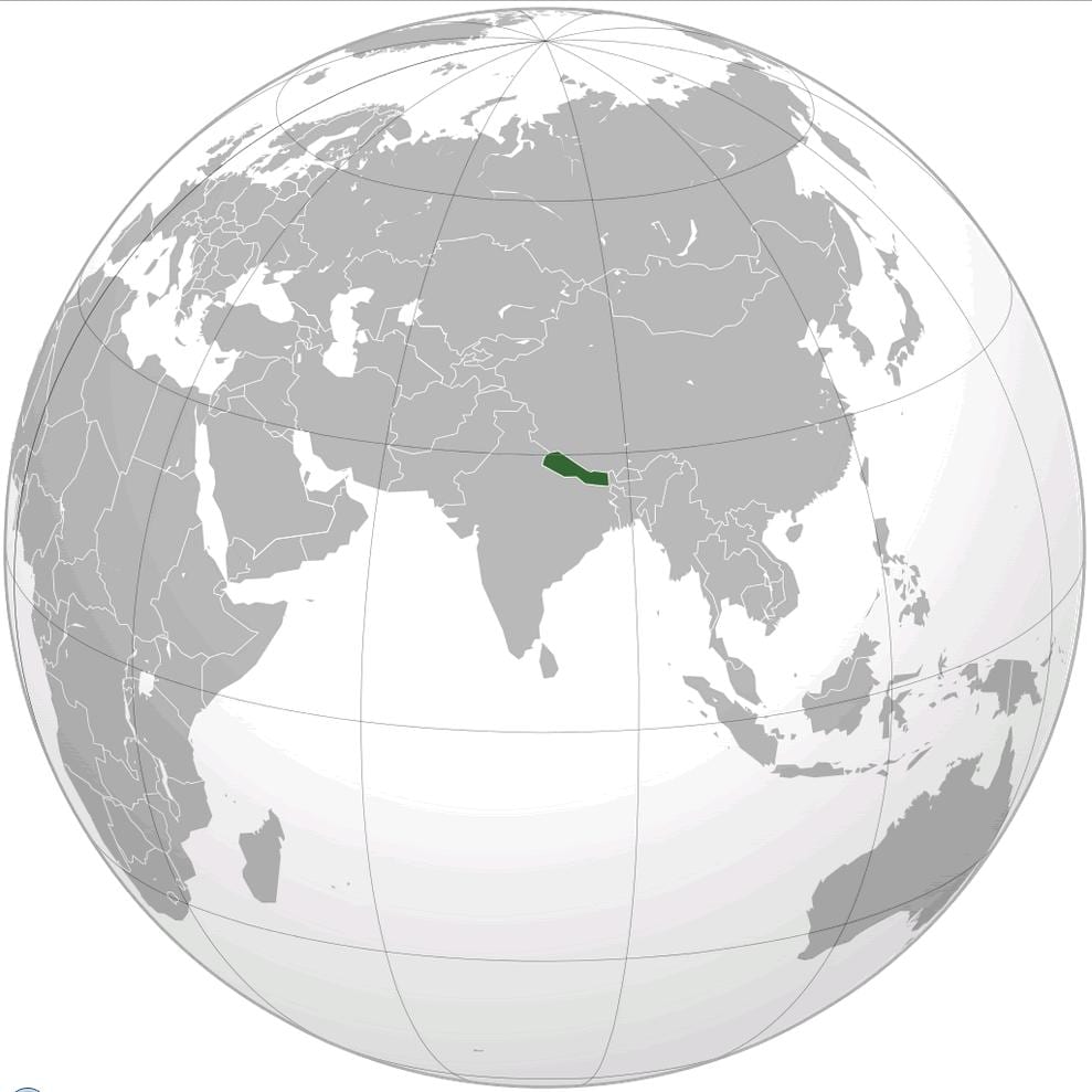 Dünya haritası nepal