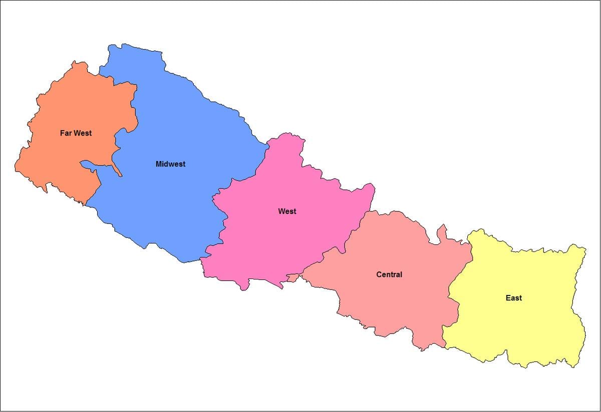 nepal Doğu haritası Geliştirme Bölgesi 