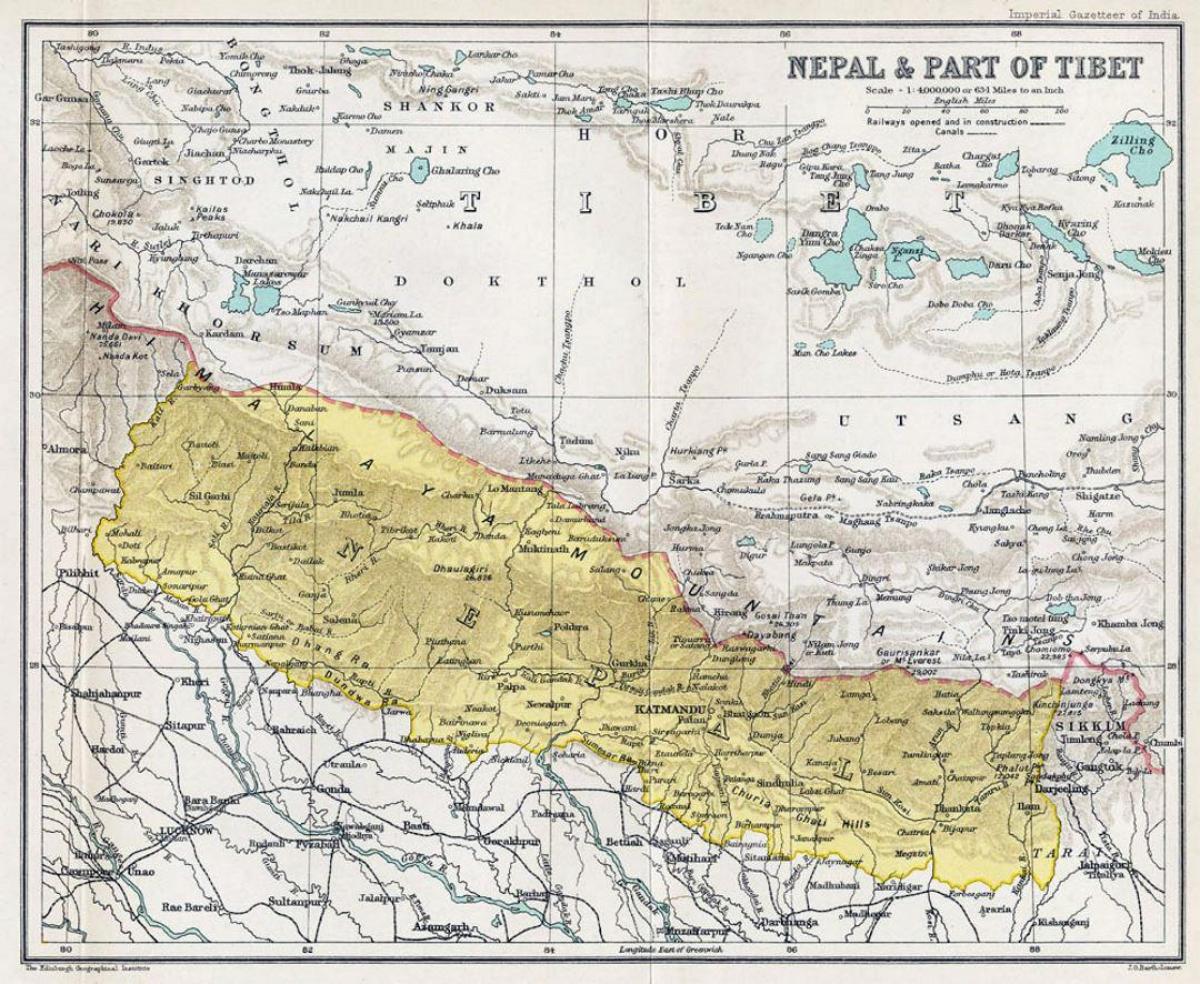 nepal haritası eski