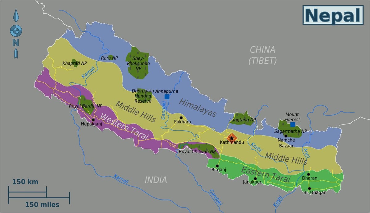 Orijinal haritası nepal
