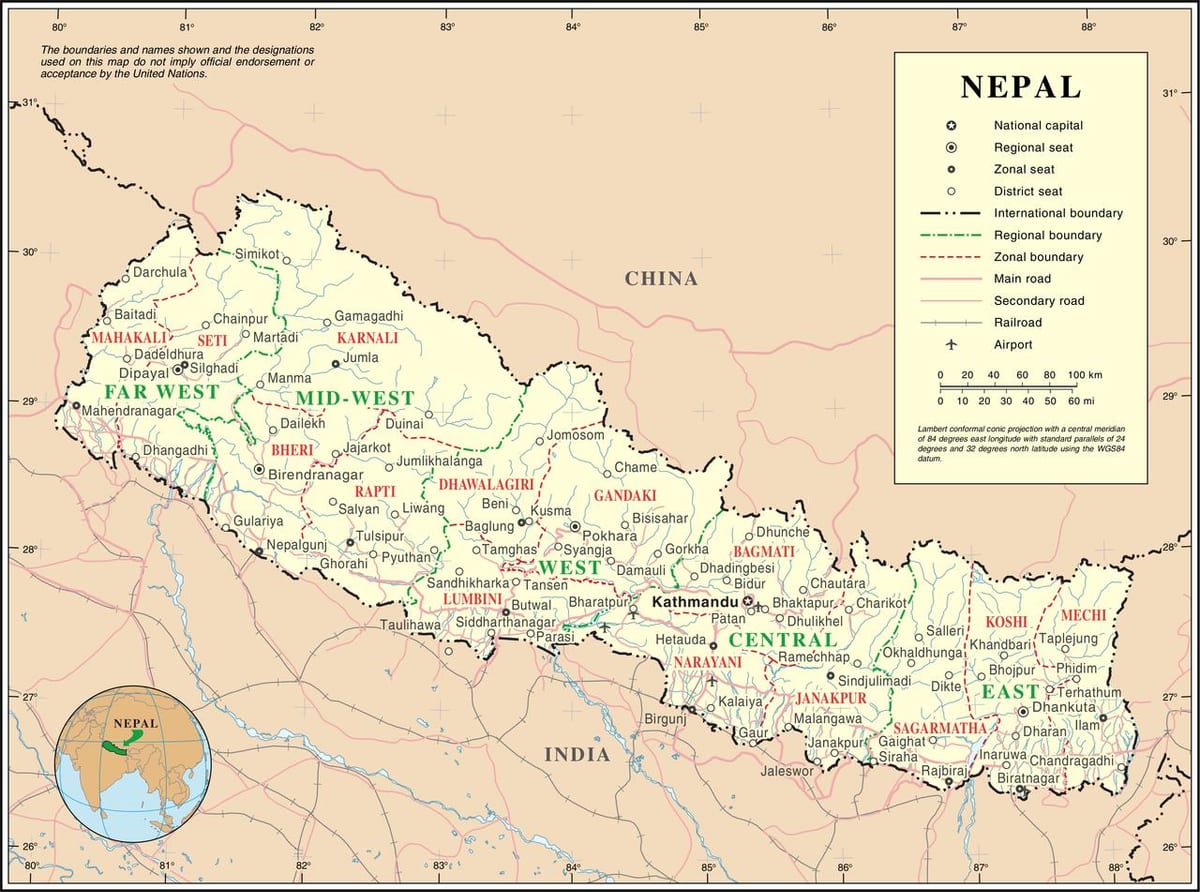 demiryolu haritası nepal