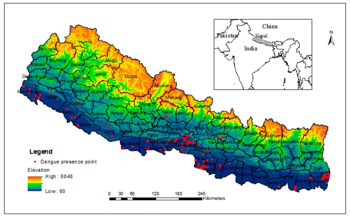 Nepal iklim haritası 