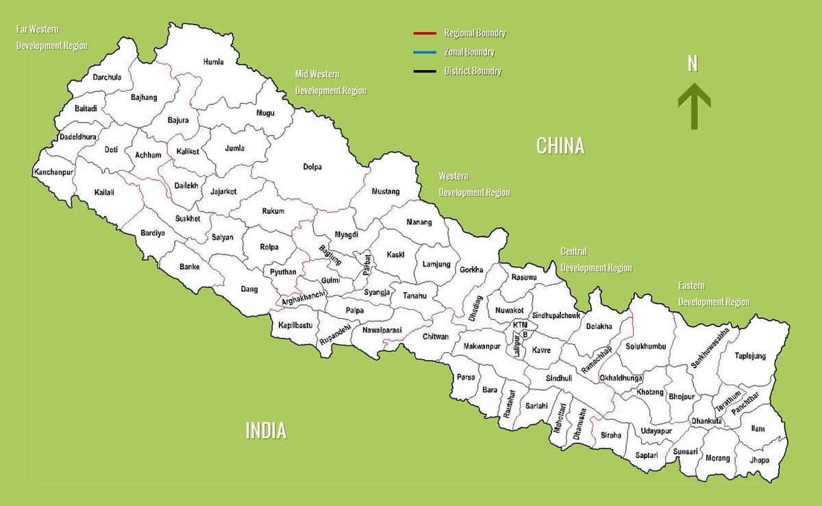 nepal turistik haritası