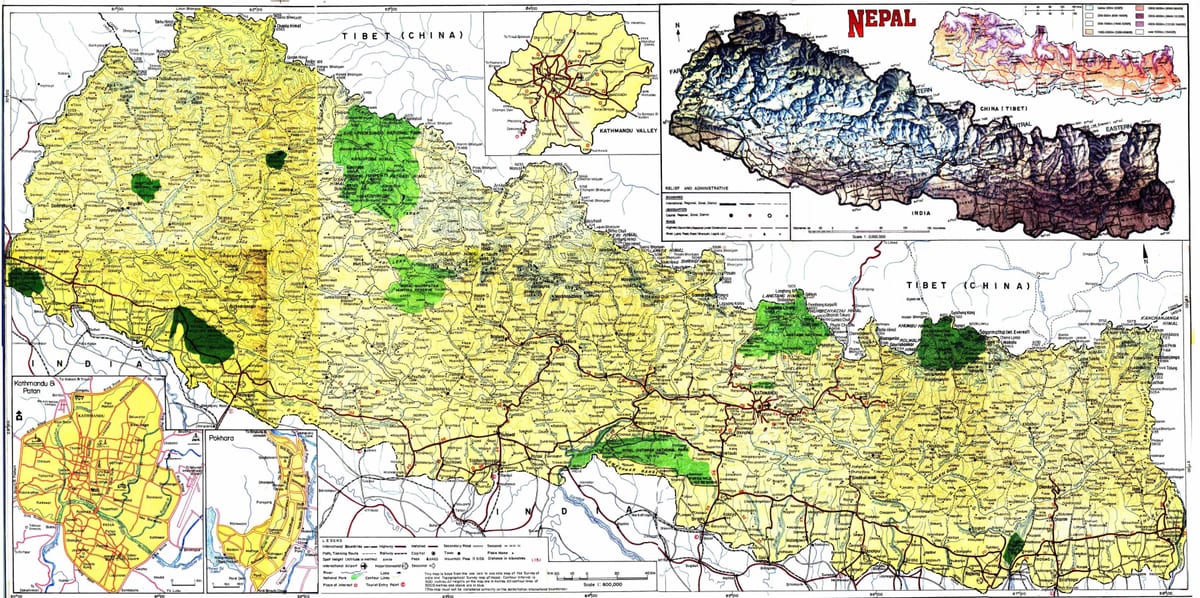 mesafe ile nepal yol haritası 
