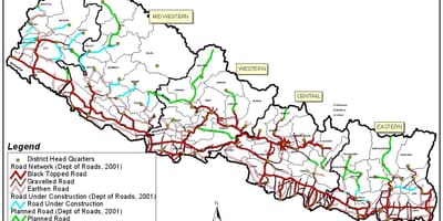 İlçe yol haritası nepal 