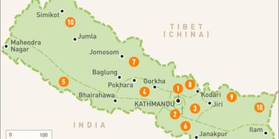 İle Nepal Harita Bölgeleri
