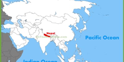Asya haritası Nepal 